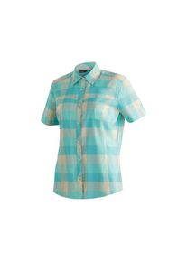 Maier Sports, Unisex, Outdoorbluse &raquo;Kendra S/S W&laquo; Unisex Kurzarmbluse, pflegeleichte Karobluse, raucht&uuml;rkis, 42, Kurzarmbluse mit Webkaro f&uuml;r 