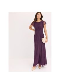 bonprix, Unisex, bonprix Maxikleid f&uuml;r Abiball, Festtage und Hochzeiten, aus T&uuml;ll, mit Perlenstickerei, dunkellila (l&auml;nge: regul&auml;r), 42, N-Gr, 