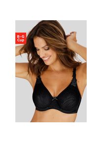 Nuance, Minimizer-BH mit Cups aus h&uuml;bscher allover Spitze & h&uuml;bschen Stickereimotiven, schwarz, 80, Cup G, Minimizer-BH