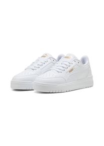 Puma, Herren, Puma Sneaker &raquo;SHUFFLE DOWNTOWN LO JR&laquo; mit Schn&uuml;rverschluss, mit Gummilaufsohle, innen aus Textil, Puma wei&szlig;, Puma wei&szlig;, Puma gold, 37, 