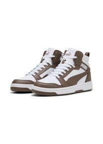 Puma, Unisex, Puma Sneaker &raquo;REBOUND V6&laquo; kn&ouml;chelhoch, wasserabweisendes Obermaterial, weiche Innensohle, Puma wei&szlig;, flat bronze, 40,5, Sneaker im 