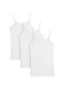 bonprix, Unisex, bonprix Shirttop Packung, 3 taillierte Passform, ohne &Auml;rmel, aus leichtem Baumwollmaterial, wei&szlig;, wei&szlig;, wei&szlig;, 44/46 (L), Verschiedene