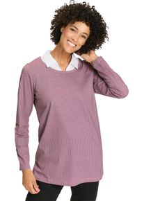 Damen Longshirt in 2-in-1-Optik ros&eacute;-orchidee-bedruckt