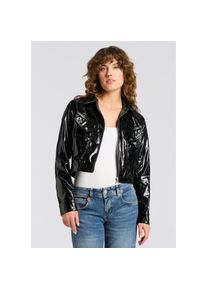 BOSS Orange, Unisex, BOSS Orange Kurzjacke &raquo;Jasita Premium Unisexmode&laquo; in Lederoptik, schwarz 001, 40, Truckerjacke von BOSS Orange Womenswear