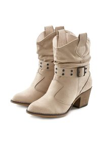 Lascana, Unisex, Lascana Cowboy Stiefelette &raquo;Sommerstiefelette&laquo; Cowboy Boots, Western Stiefelette, Ankleboots VEGAN, beige, 42, Westernstiefel mit 