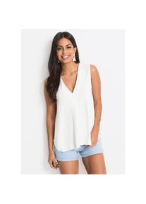 bonprix, Unisex, bonprix Shirttop bequeme Passform, ohne &Auml;rmel, aus Viskose-Mix, feminin geschnitten, wollwei&szlig;, 44/46 (L), Bequeme Passform f&uuml;r 