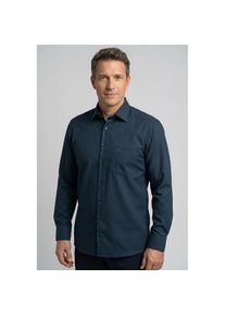 OLYMP, Herren, OLYMP Langarmhemd &raquo;Luxor&laquo; Businesshemd, comfort fit, New-Kentkragen, marine, 45, N-Gr, Unifarbenes Hemd von OLYMP