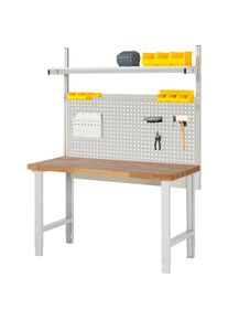 Werkbank mit Systemaufbau Serie 7000, mit Systemaufbau 1, BxT 1500 x 700 mm eurokraft pro