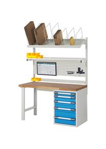 Werkbank mit Systemaufbau Serie 7000, mit Systemaufbau 7, BxT 1500 x 700 mm eurokraft pro