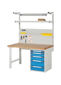 Werkbank mit Systemaufbau Serie 7000, mit Systemaufbau 8, BxT 1500 x 900 mm, CH eurokraft pro