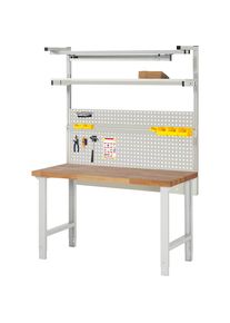 Werkbank mit Systemaufbau Serie 7000, mit Systemaufbau 4, BxT 1500 x 700 mm, CH eurokraft pro