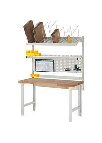 Werkbank mit Systemaufbau Serie 7000, mit Systemaufbau 3, BxT 1500 x 700 mm eurokraft pro