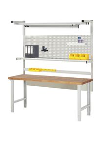 Werkbank mit Systemaufbau Serie 7000, mit Systemaufbau 4, BxT 2000 x 700 mm, CH eurokraft pro