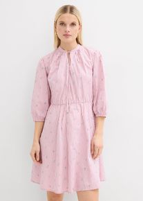 Robe courte 100% coton en rose, Taille 36, 100% coton, Couleur/Motif: mauve/blanc ray&eacute;, bonprix
