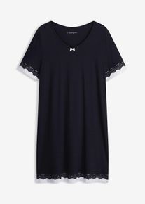 Nachthemd aus softem Viskose-Mix in schwarz, Gr&ouml;sse 40/42 (M), bonprix