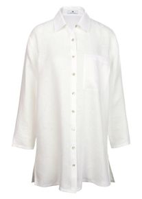 Peter Hahn - Long-Bluse aus 100% Leinen, weiss, Gr. 42, Leinen