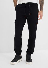 Cargo-Jogginghose aus reiner Bio-Baumwolle in schwarz, Gr&ouml;sse 48/50 (M), 100% Baumwolle, bonprix