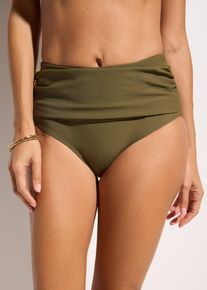 Light Highwaist Shape-Bikinihose mit Raffung in gr&uuml;n, Gr&ouml;sse 38, bonprix