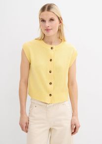 Strick-Weste in gelb, Gr&ouml;sse 48/50 (XL), bonprix