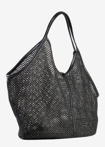 Sac en r&eacute;sille en noir, Taille 30x48 cm, bonprix