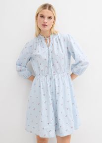 Minikleid aus reiner Baumwolle in blau, Gr&ouml;sse 40, 100% Baumwolle, bonprix