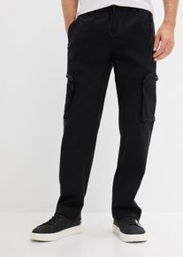 Regular Fit Cargohose Straight in schwarz, Gr&ouml;sse 64, bonprix