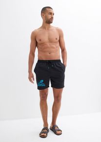 Badeshorts mit Print in schwarz, Gr&ouml;sse 64/66 (3XL), bonprix