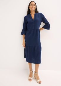 Maxikleid aus weichem Musselin in blau, Gr&ouml;sse 36, 100% Baumwolle, bonprix