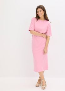 Robe midi en Punto di Roma confortable en rose, Taille 36/38 (S), Couleur/Motif: orchid&eacute;e fum&eacute;, bonprix