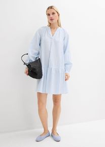 Robe-tunique en bleu, Taille 50, 100% coton, Couleur/Motif: bleu clair/blanc ray&eacute;, bonprix
