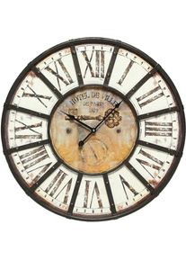 AMBIENTE HAUS, Wanduhr &raquo;Hotel Wanduhr 58cm&laquo;, braun, B/H/T: 58 cm x 58 cm x 4 cm