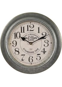 AMBIENTE HAUS, Wanduhr &raquo;Wanduhr aus metall 30cm silber&laquo;, wei&szlig;, B/H/T: 30 cm x 30 cm x 5 cm
