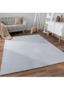 Paco Home, Teppich &raquo;Sevilla 521&laquo; rechteckig 16 mm H&ouml;he Kurzflor, Uni Farben, weich & kuschelig, Hoch-Tief Effekt, Wohnzimmer, grau, Polyester, 16 mm