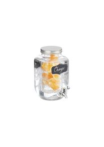 Relaxdays, Relaxdays Getr&auml;nkespender &raquo;mit Fruchteinsatz 4 Liter&laquo;, schwarz, silberfarben, transparent