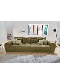 Jockenh&ouml;fer Jockenh&ouml;fer Gruppe, Big-Sofa &raquo;Moldau XXL, B: 306 cm&laquo; Mega-Sofa, mit 4 Zierkissen & Federkern, olivgr&uuml;n, Feinstruktur (100% Polyester) in Sitz, R&uuml;cken-