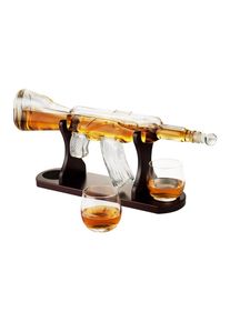 Ackerman Dekanter &raquo;Oak & Steel Dekanter Gewehr 0.8 l&laquo;, transparent, Glas, Holz, 800 ml