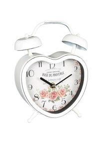 AMBIENTE HAUS, Wanduhr &raquo;Tischuhr - Herz 22cm&laquo;, wei&szlig;, B/H/T: 22 cm x 16 cm x 6 cm