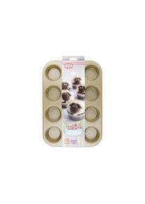 Dr. Oetker K&uuml;chenhelfer, Muffinform &raquo;12er Gold 26,5 x 38.5 x 2 cm&laquo;, gold, Stahl