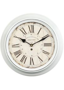 AMBIENTE HAUS, Wanduhr &raquo;Wanduhr aus metall 30cm weiss&laquo;, wei&szlig;, B/H/T: 30 cm x 30 cm x 4 cm
