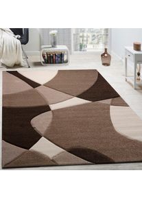 Paco Home, Teppich &raquo;Diamond 664&laquo; rechteckig 15 mm H&ouml;he 3D-Design, Kurzflor, 3D-Design, modernes geometrisches Muster, braun, Kunstfaser, 15 mm