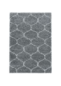 Ayyildiz Teppiche, Hochflor-Teppich &raquo;SALSA 3201&laquo; rechteckig 50 mm H&ouml;he auch in rund, Pflegeleicht / Strapazierf&auml;hig / Shaggy/ Wohnzimmer, grau, 