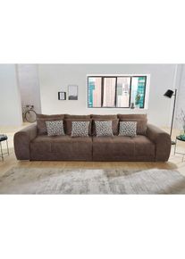 Jockenh&ouml;fer Jockenh&ouml;fer Gruppe, Big-Sofa &raquo;Moldau XXL, B: 306 cm&laquo; Mega-Sofa, mit 4 Zierkissen & Federkern, braun, Feinstruktur (100% Polyester) in Sitz, R&uuml;cken- 