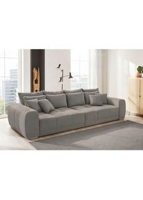 Jockenh&ouml;fer Jockenh&ouml;fer Gruppe, Big-Sofa &raquo;Moldau XXL, B: 306 cm&laquo; Mega-Sofa, mit 4 Zierkissen & Federkern, grau, Feinstruktur (100% Polyester) in Sitz, R&uuml;cken- und