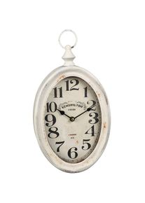 AMBIENTE HAUS, Wanduhr &raquo;Antikweiss Wanduhr aus metall 28cm&laquo;, wei&szlig;, B/H/T: 27 cm x 28 cm x 6 cm