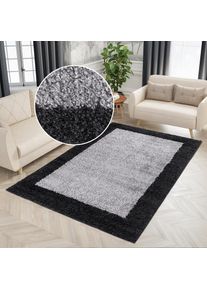 Goodproduct, GOODproduct Hochflor-Teppich &raquo;Liams&laquo; rechteckig 30 mm H&ouml;he mit Bord&uuml;re, besonders weich und kuschelig, Wohnzimmer, Schlafzimmer, 