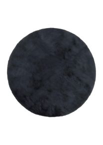 OCI Die Teppichmarke, OCI DIE TEPPICHMARKE Teppich &raquo;ROCKY SOFT&laquo; rund 35 mm H&ouml;he Kunstfell, weich, kuschelig, maschinell gewebt, waschbar, dunkelgrau, 