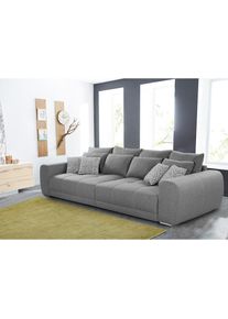 Jockenh&ouml;fer Jockenh&ouml;fer Gruppe, Big-Sofa &raquo;Moldau XXL, B: 306 cm&laquo; Mega-Sofa, mit 4 Zierkissen & Federkern, hellgrau, Feinstruktur (100% Polyester) in Sitz, R&uuml;cken-