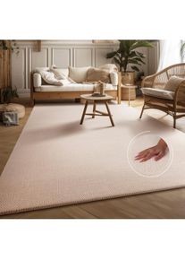 my home, my home Teppich &raquo;Ciney, LAGERR&Auml;UMUNG!&laquo; rechteckig 16 mm H&ouml;he Kurzflor, Hoch-Tief Effekt, Uni Farben, Scandi Design, besonders weich, beige, 