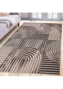 Goodproduct, GOODproduct Teppich &raquo;Lysandra&laquo; rechteckig 8 mm H&ouml;he 3D-Effekt, softer Kurzflor, pflegeleicht, leichter Glanz, Scandi-Look, sand, 