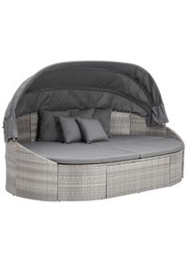 Luca Bessoni Sonneninsel , Grau , Metall, Kunststoff , F&uuml;llung: Komfortschaum , 230x145x140 cm , wetterfest, verstellbares Dach , Gartenm&ouml;bel, Loungem&ouml;bel, Sonneninseln